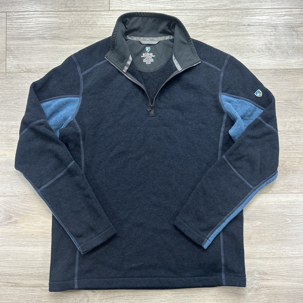 Kuhl Revel Large Blue 1/4 Zip Mock Neck Fleece Pullover Gorpcore Hiking 3007